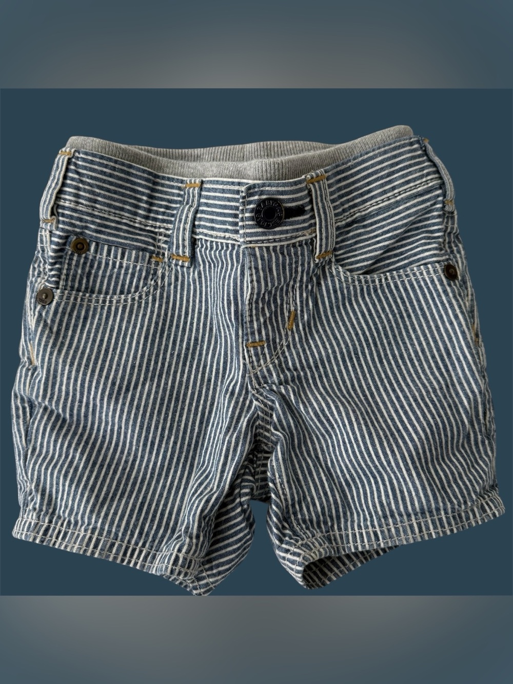 Baby Gap 1969 Railroad Striped Denim Shorts – Size 6-12 Months